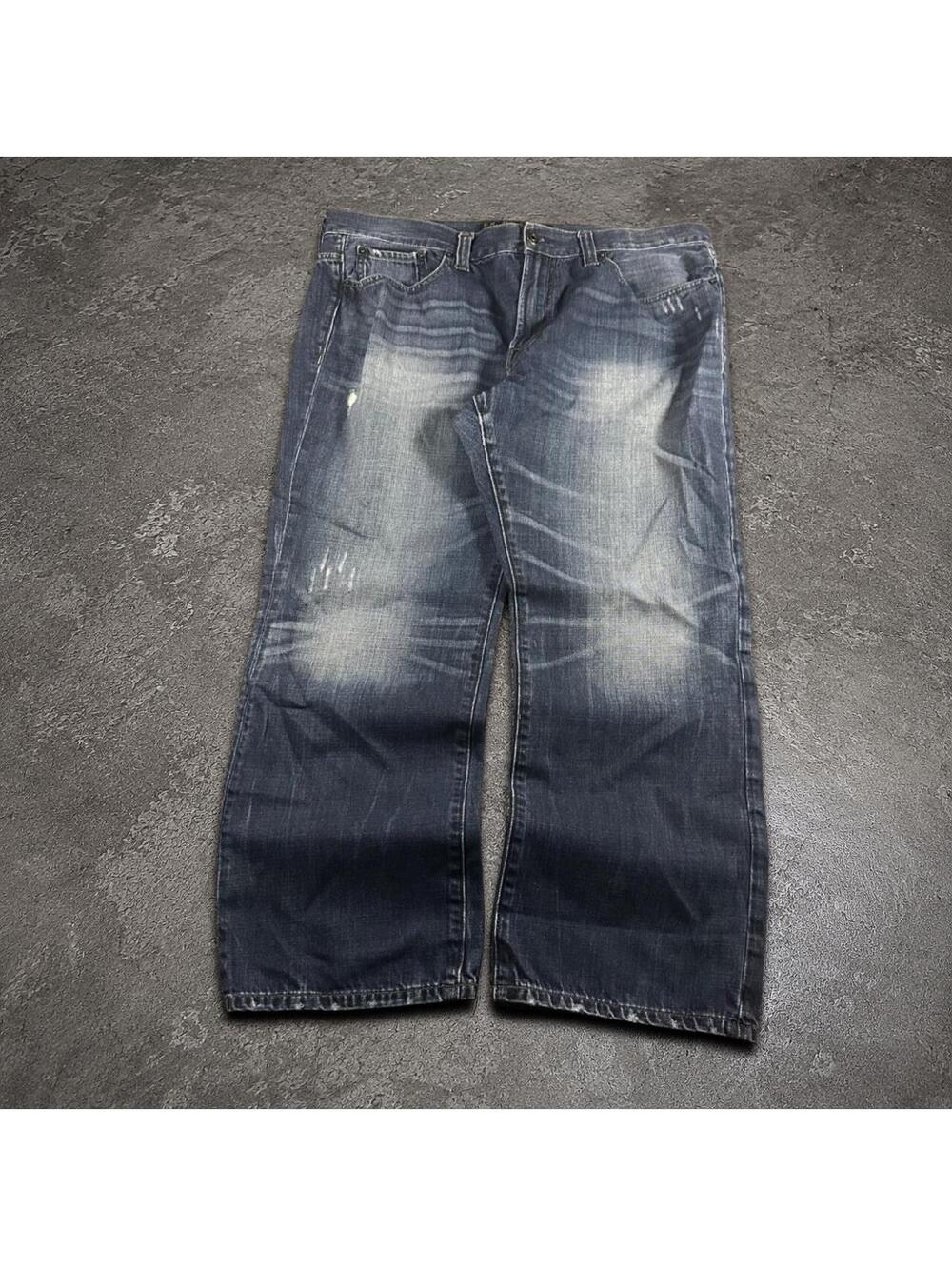 Y2K Grunge Rockstar Style Express Baggy Bootcut Jeans - Fits 38x27.5!